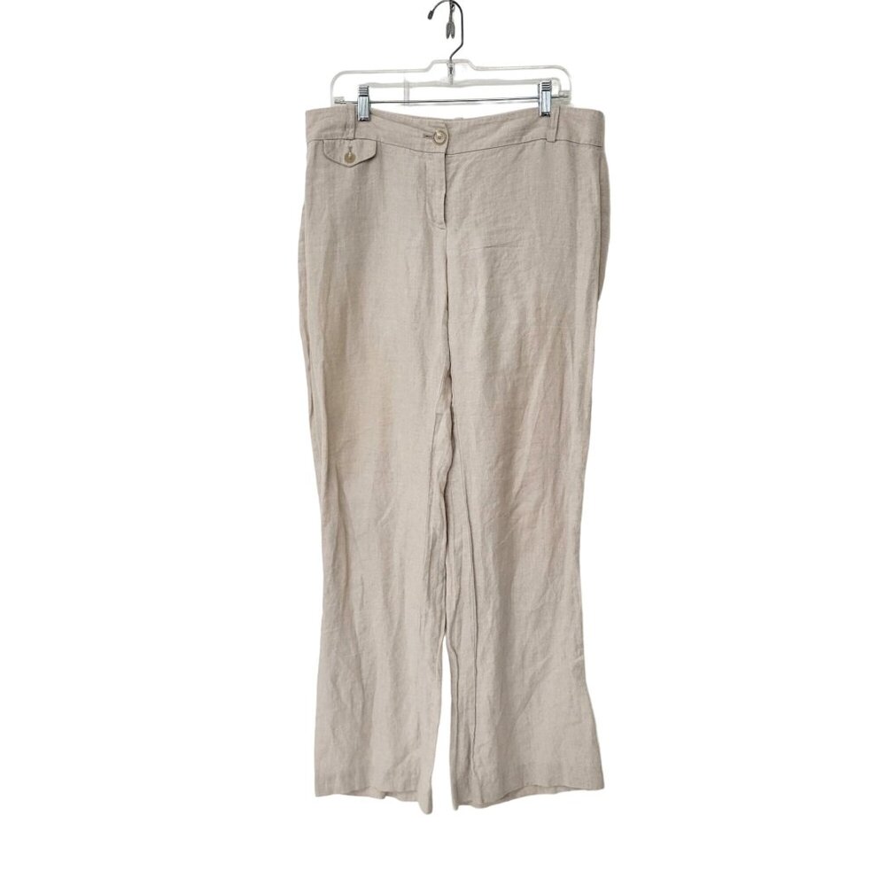 Loft Marisa Tan 100% Linen Trousers
